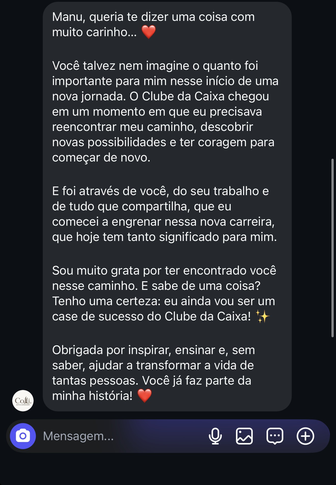 Depoimento de aluna 3