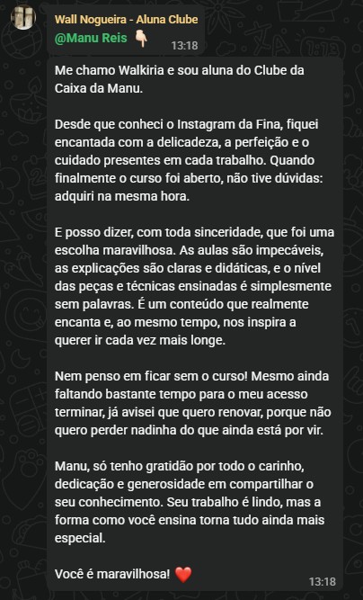 Depoimento de aluna 2